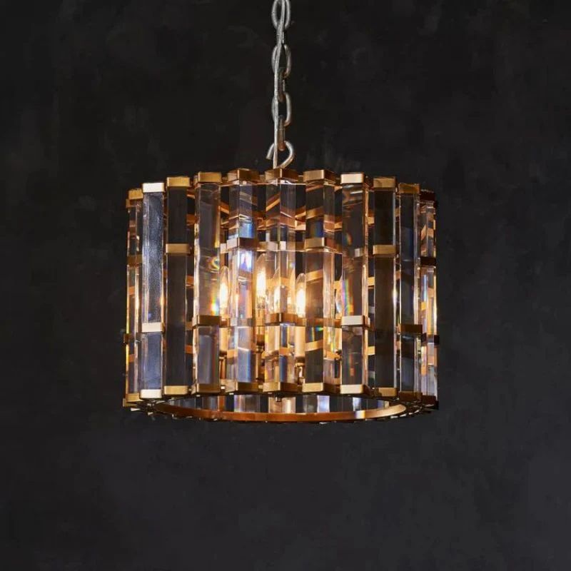 Dora Glass Round Pendant Chandelier-Vancei