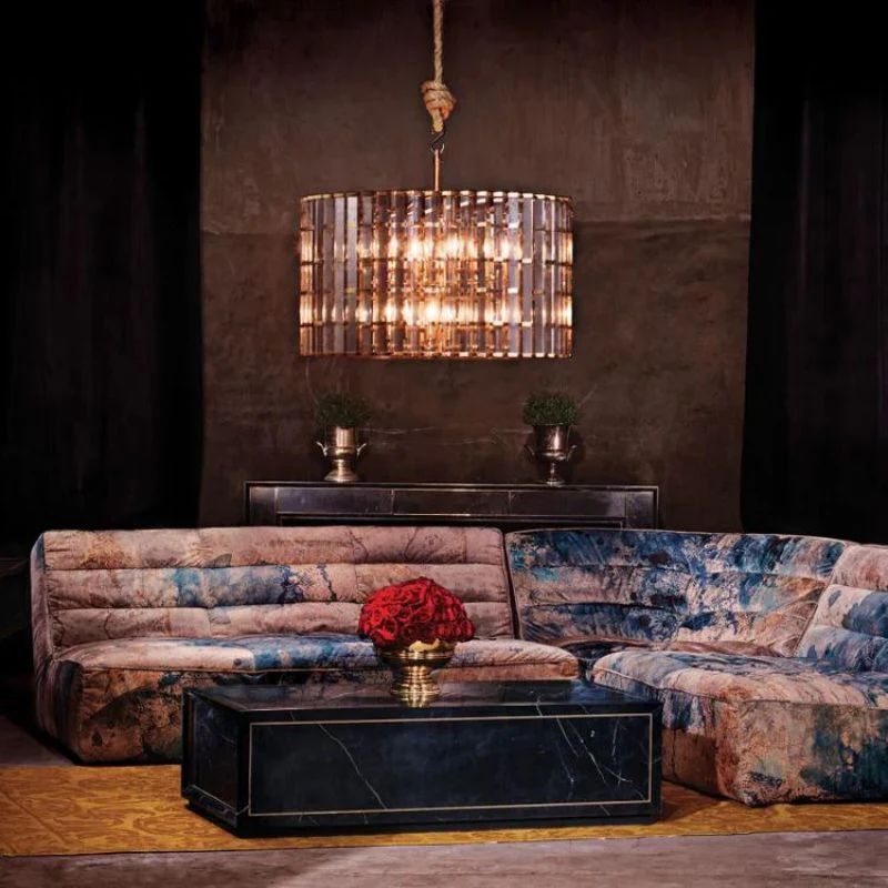 Dora Glass Round Pendant Chandelier-Vancei