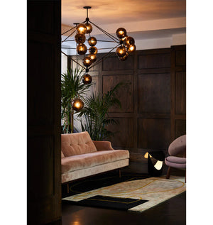 Modo Chandelier - 6 Sided, 21 Globes