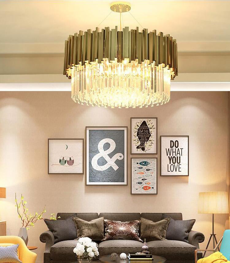Elian Round Crystal Chandelier-Vancei