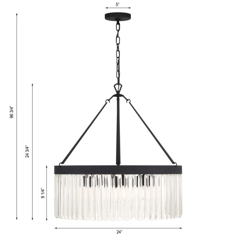 Elemory 8 Light Round Chandelier-Vancei