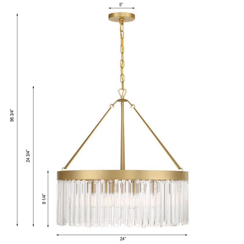Elemory 8 Light Round Chandelier-Vancei