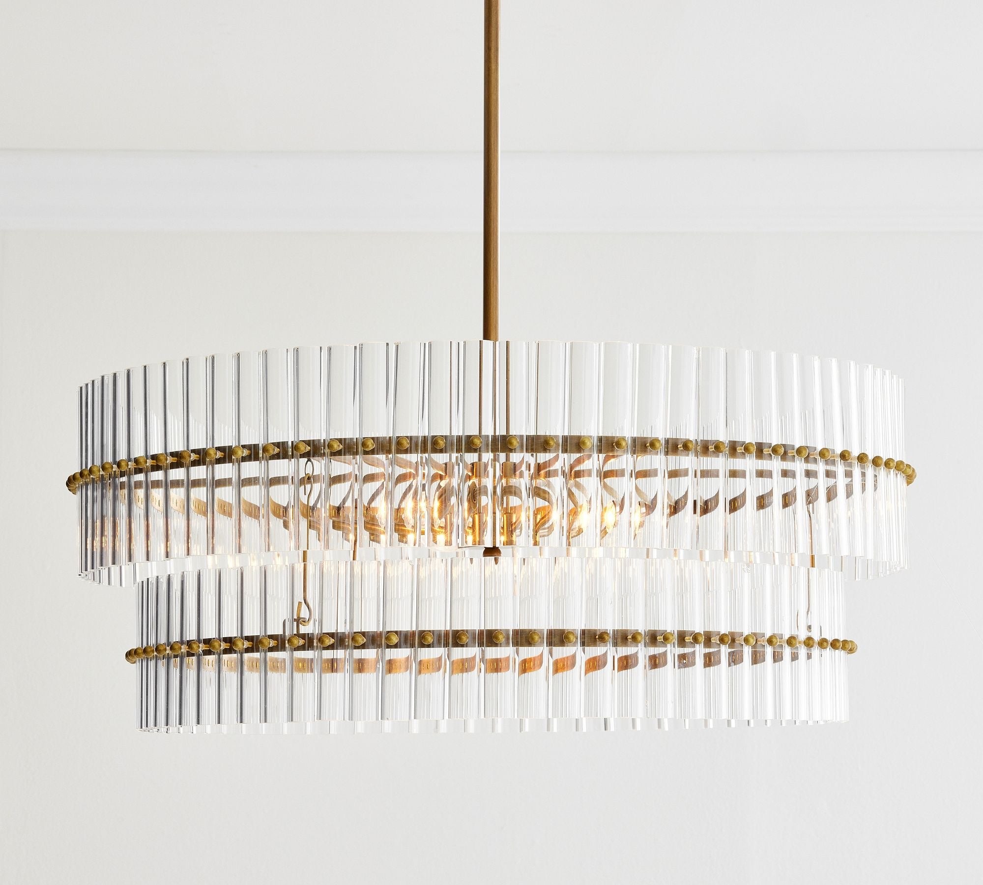 Mallory Crystal Round Chandlier 29.5" 48"