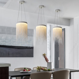Flynn Aluminum Chain Tassel Pendant Light-Vancei