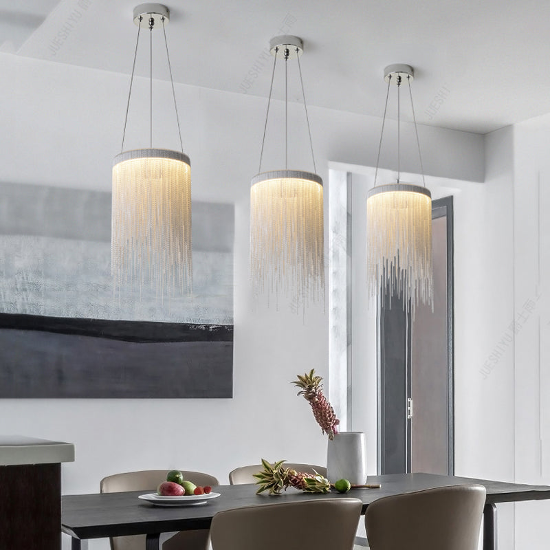 Flynn Aluminum Chain Tassel Pendant Light-Vancei