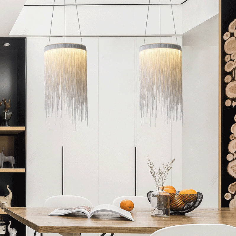 Flynn Aluminum Chain Tassel Pendant Light-Vancei