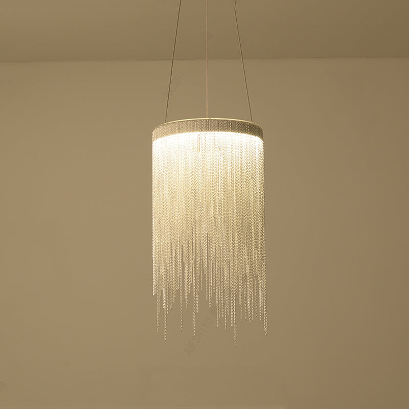 Flynn Aluminum Chain Tassel Pendant Light-Vancei
