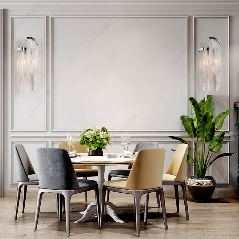 Flynn Aluminum Chain Tassel Wall Sconce-Vancei