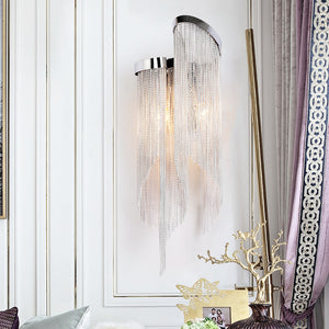 Flynn Aluminum Chain Tassel Wall Sconce-Vancei