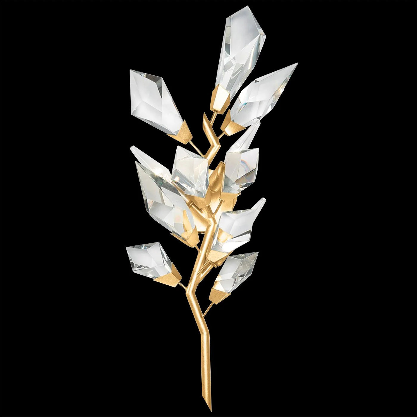 Addison Gold Leafed 27″ Crystal Sconce-Vancei