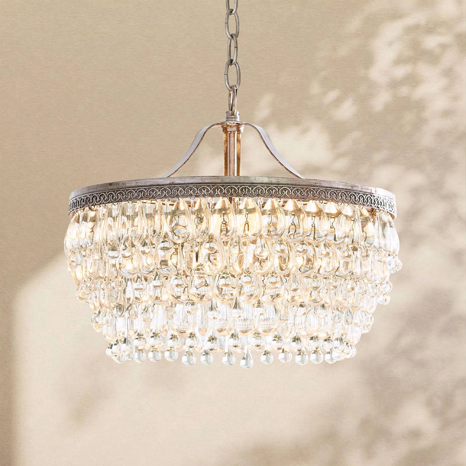 Handmade Art Crystal Glass Calira Round Chandelier