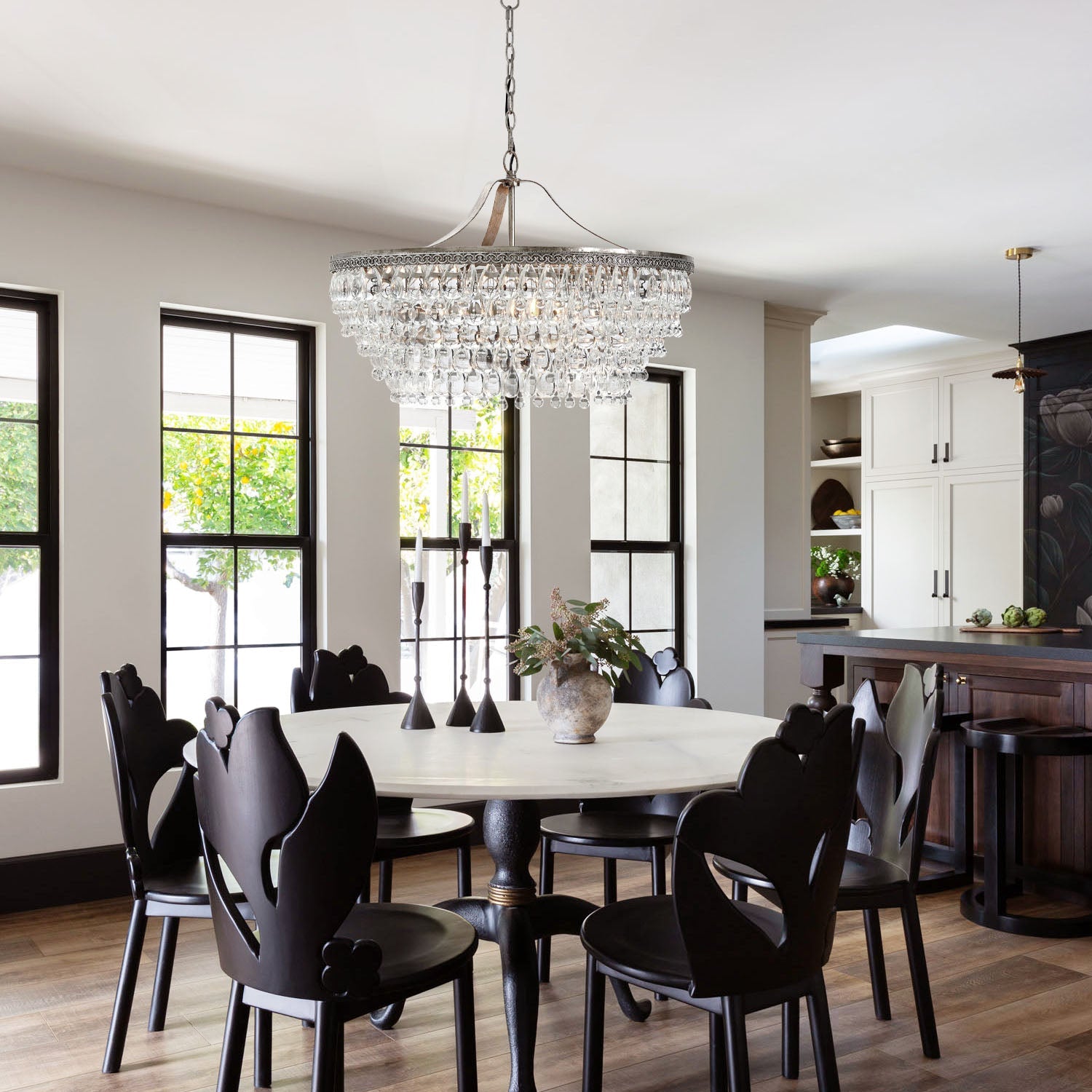 Handmade Art Crystal Glass Calira Round Chandelier