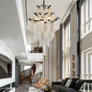 Gladys Aluminum Chain Tassel Stream Chandelier-Vancei