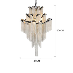 Gladys Aluminum Chain Tassel Stream Chandelier-Vancei