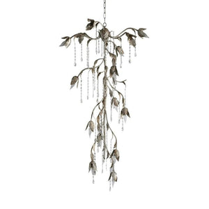 Gothic Cascade Chandelier 34"H -Silver