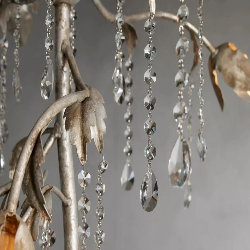 Gothic Cascade Chandelier 34"H -Silver