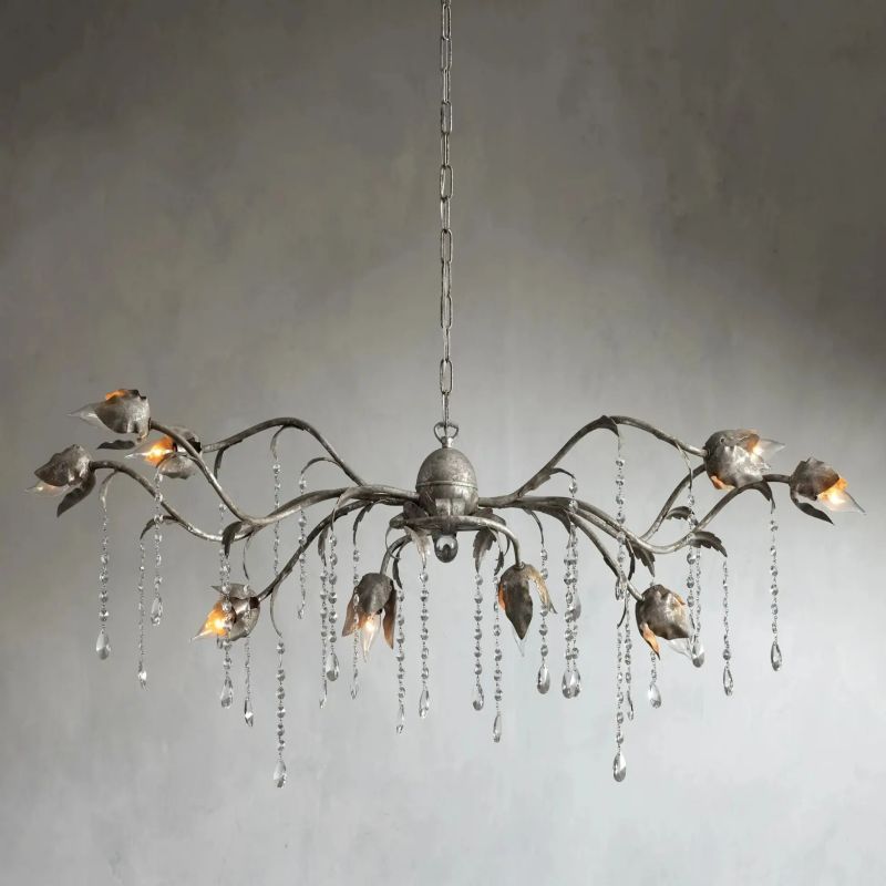 Gothic Viticcio Rectangular Chandelier 52 " 61" 71"- Silver