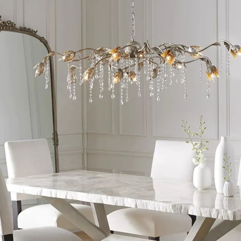 Gothic Viticcio Rectangular Chandelier 52 " 61" 71"- Silver