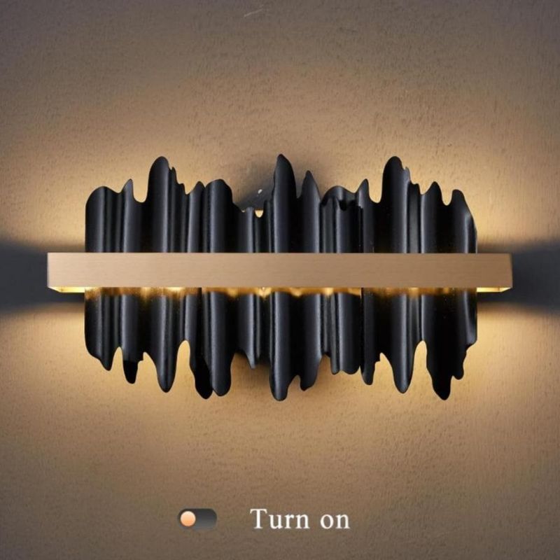 Hilbert Modern Brushed Black  Wall Sconce W17"-Vancei