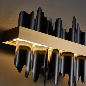 Hilbert Modern Brushed Black  Wall Sconce W17"-Vancei