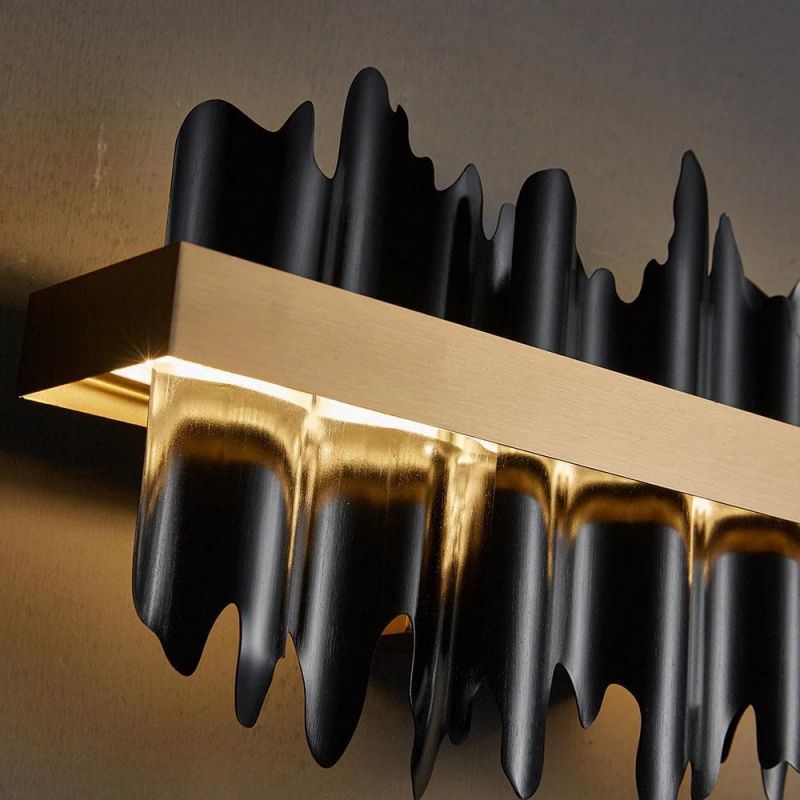 Hilbert Modern Brushed Black  Wall Sconce W17"-Vancei
