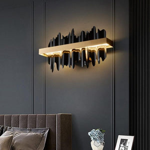 Hilbert Modern Brushed Black  Wall Sconce W17"-Vancei