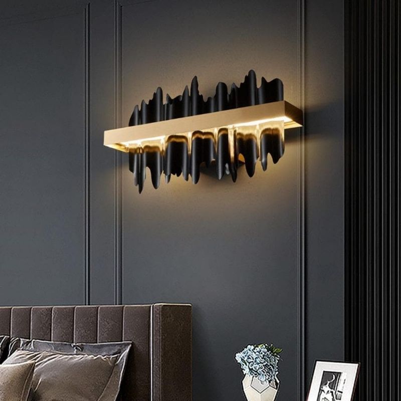 Hilbert Modern Brushed Black  Wall Sconce W17"-Vancei