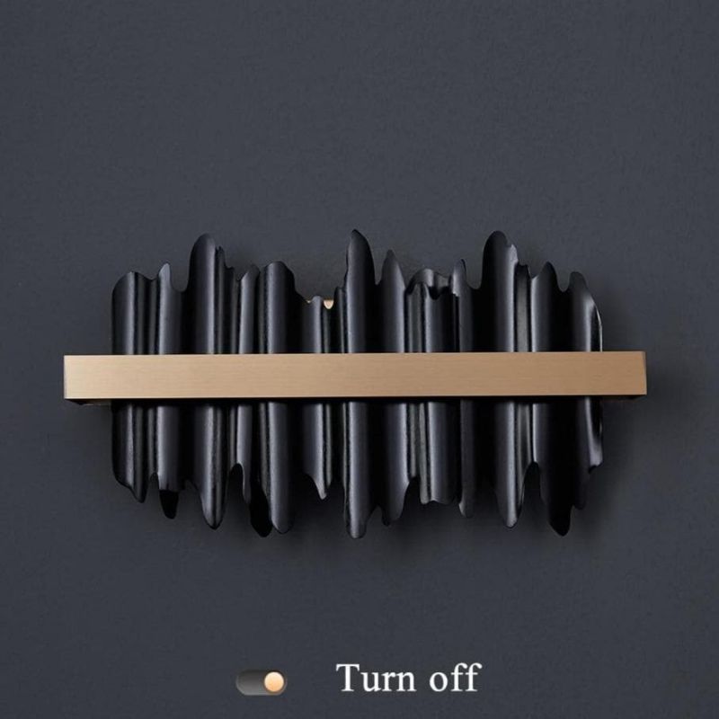 Hilbert Modern Brushed Black  Wall Sconce W17"-Vancei