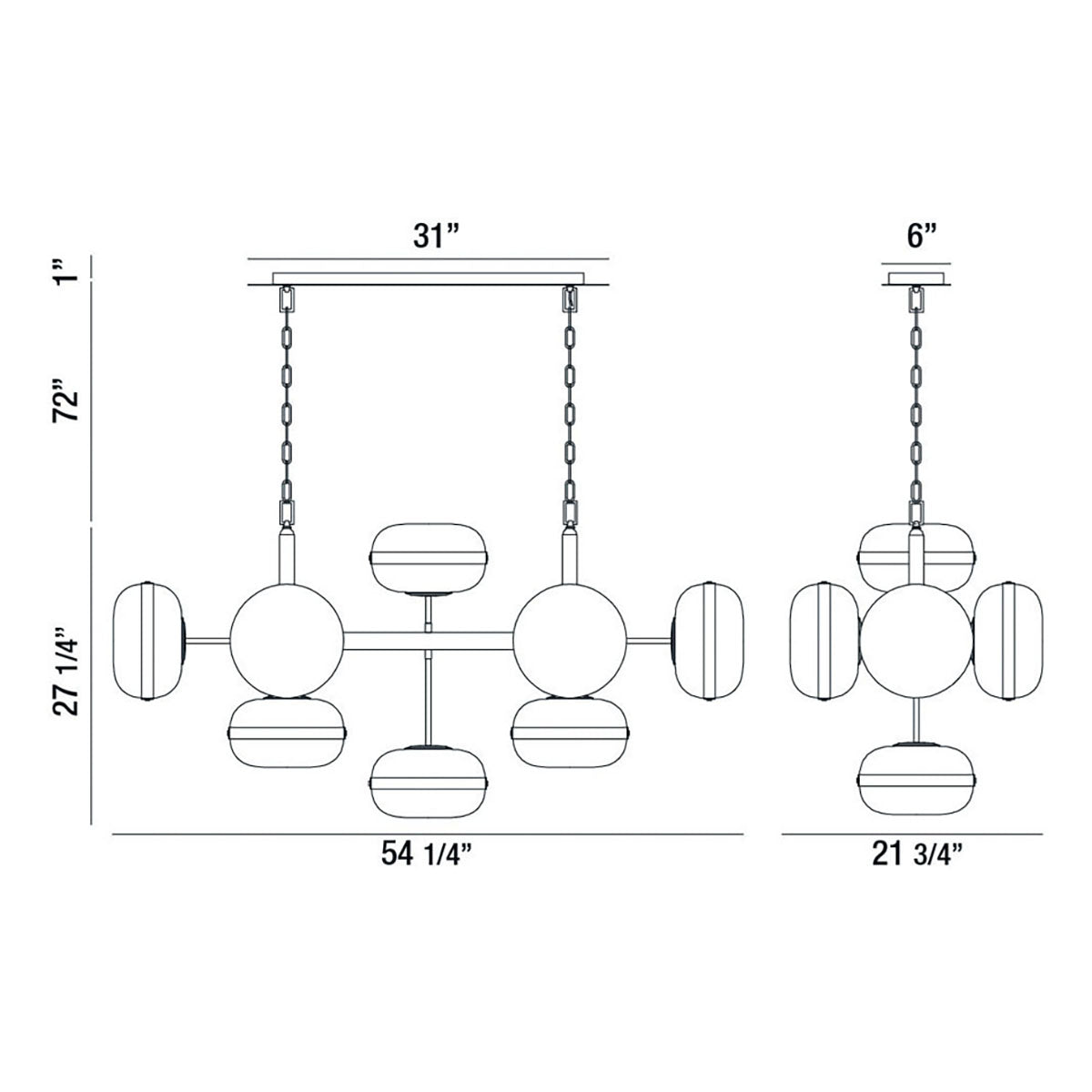 Norako Glass Linear Chandelier