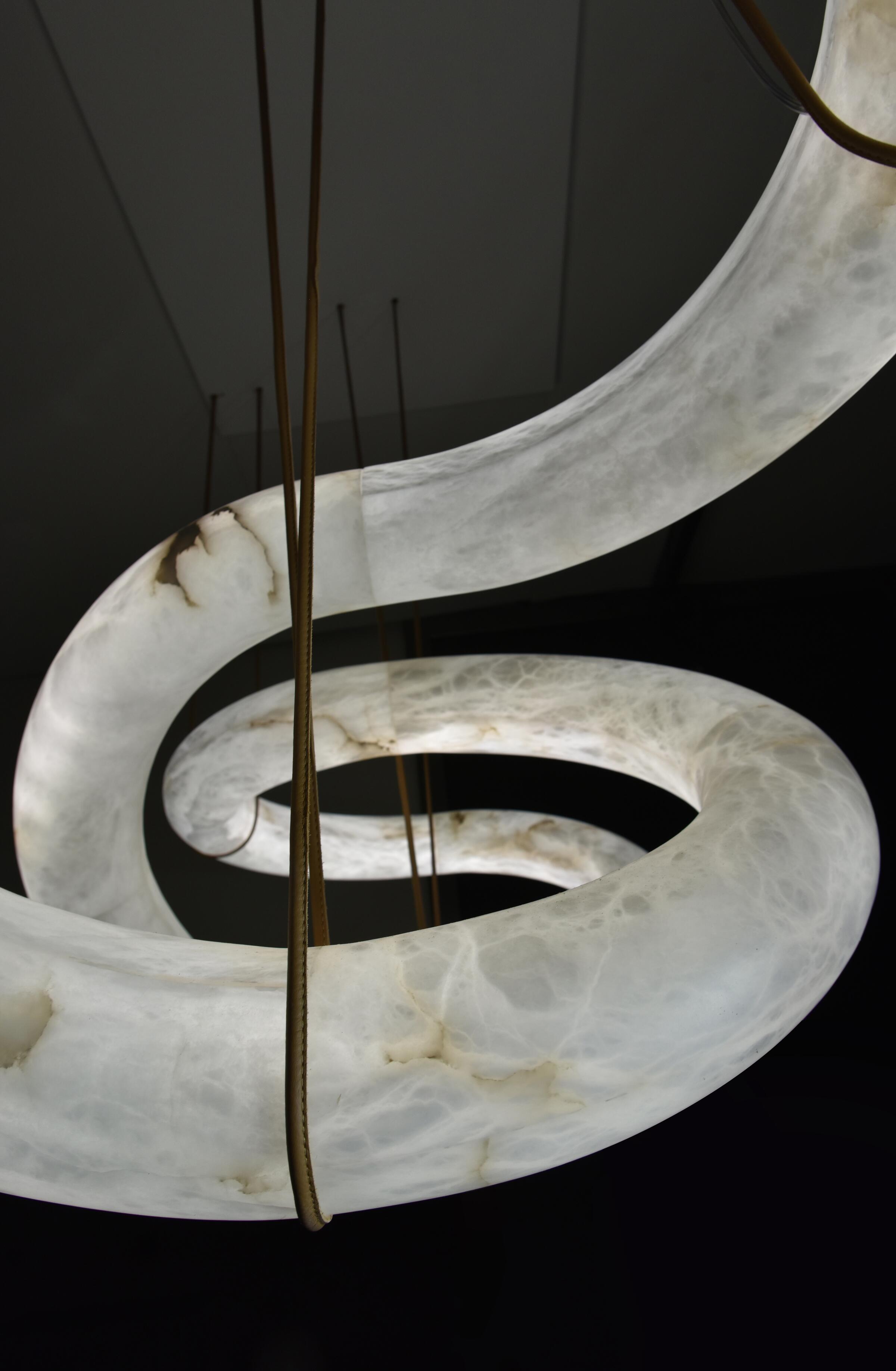 Glacera Designer Inspired Alabaster Chandelier Light For Living Room 35'' 55'' 56'' 70'' 96''W