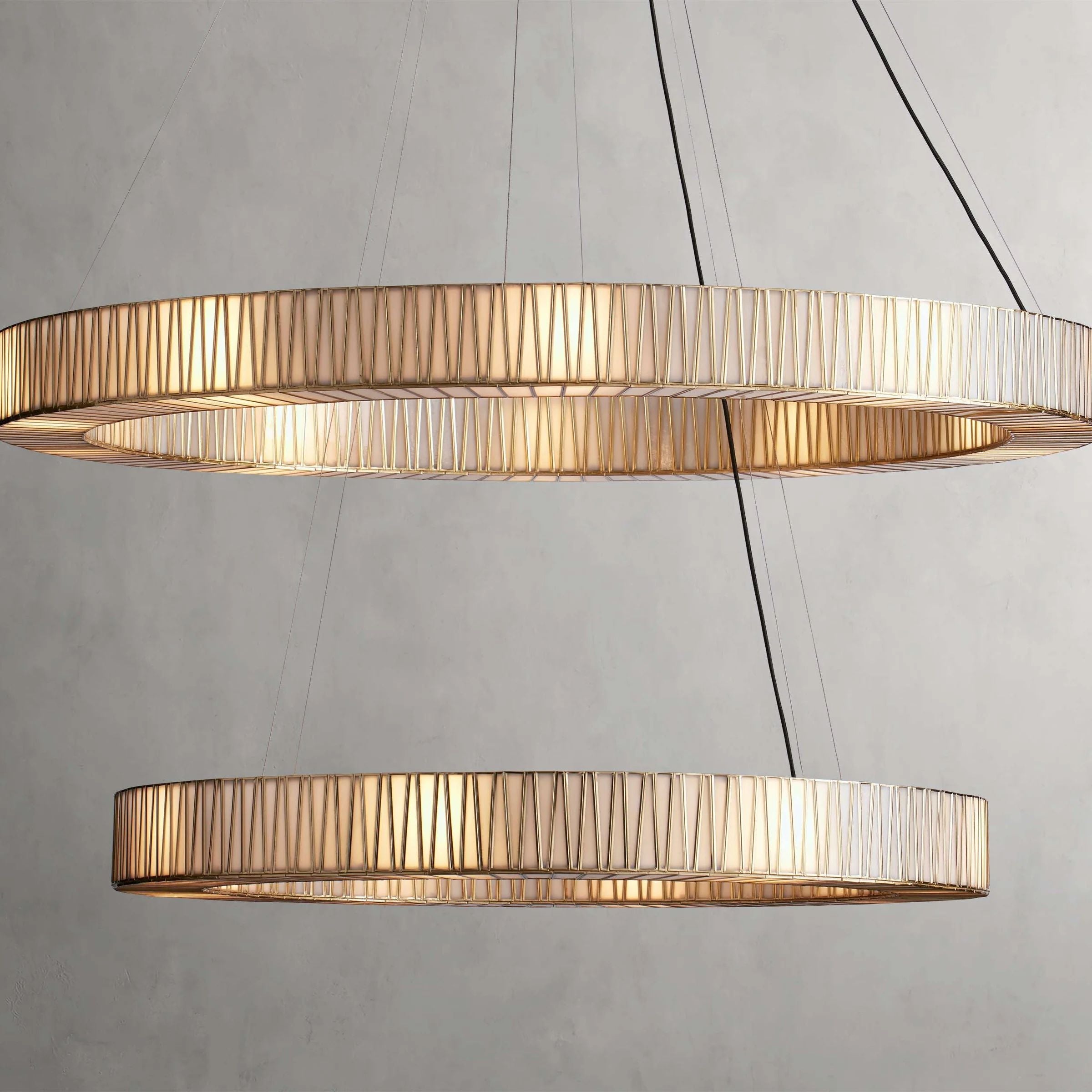 Junit Glass  2-Tier Round Chandelier-Vancei