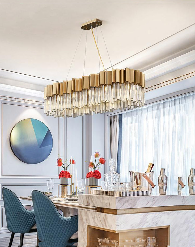 Kubica Oval Crystal Chandelier-Vancei