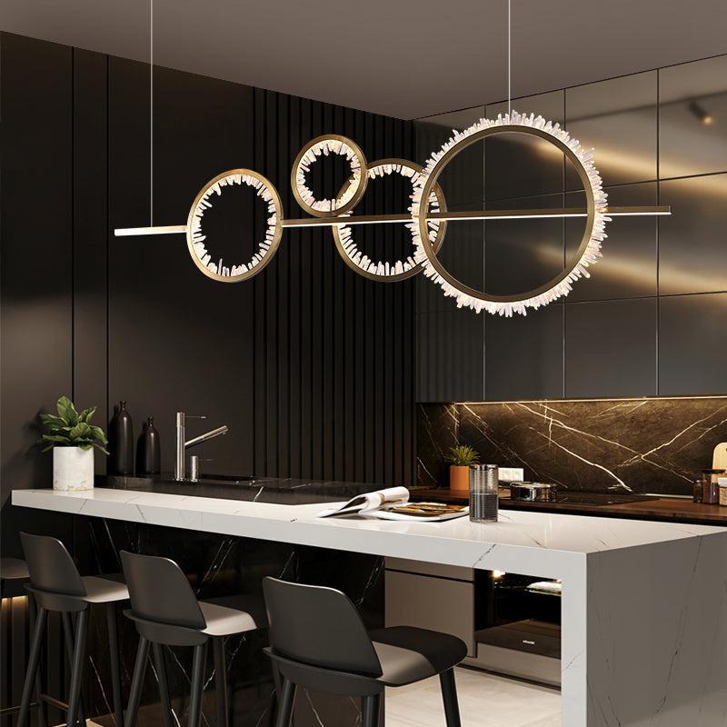 Primary Crystal Cluster Kitchen Island Chandelier-Vancei