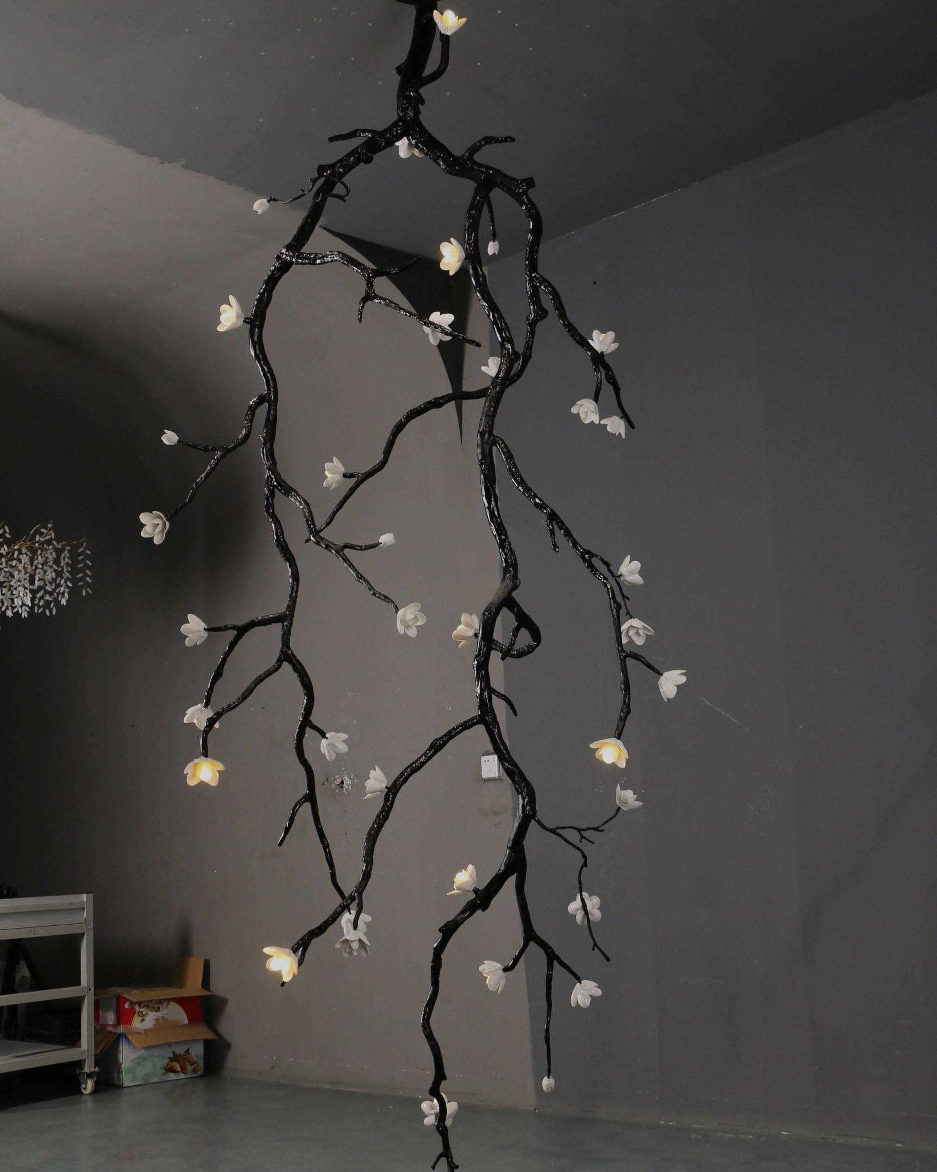 Aura Flora Large Long Branch Flower Chandelier