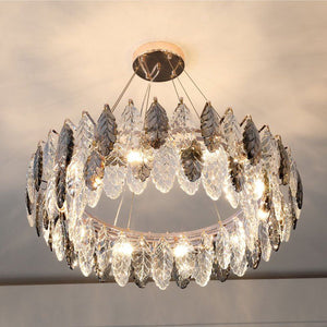 Flora Leaf Ring Chandelier 19"-Vancei