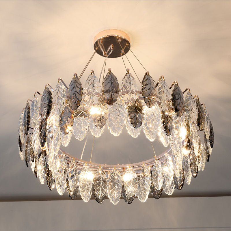 Flora Leaf Ring Chandelier 19"-Vancei