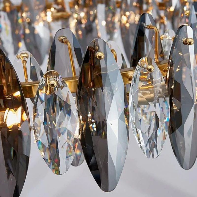 Flora Crystal Linear Chandelier L35"-Vancei