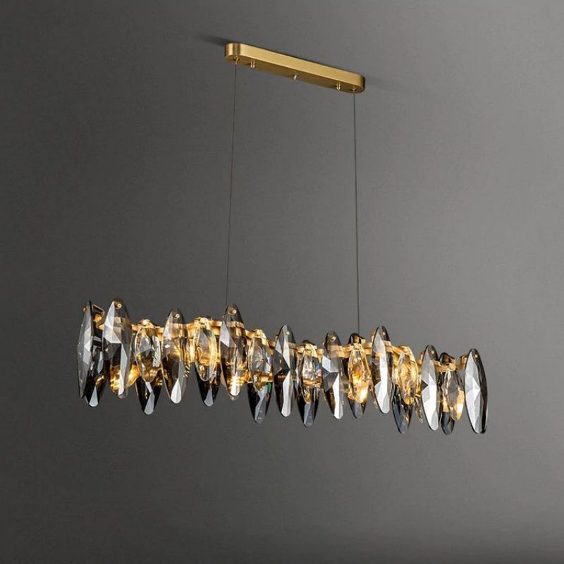 Flora Crystal Linear Chandelier L35"-Vancei