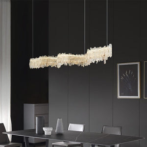 Primary Crystal Cluster Linear Dining Chandelier-Vancei