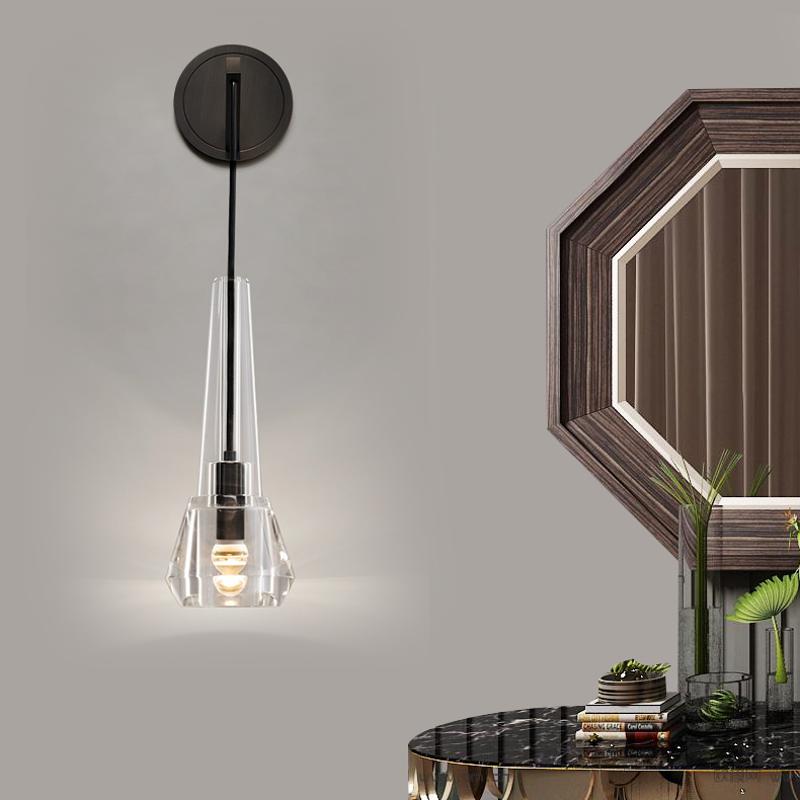 Microphone Lead Crystal Wall Sconce-Vancei