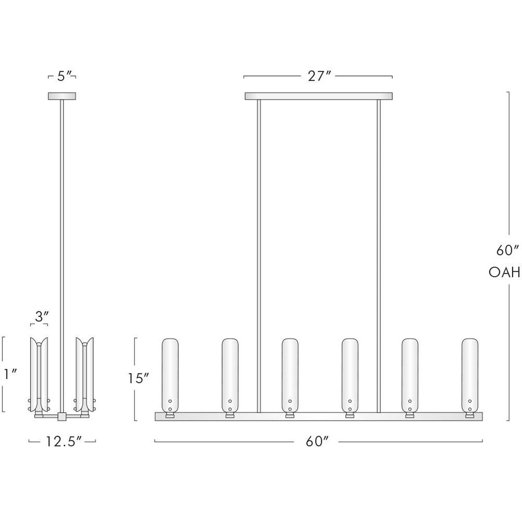 Palance Linear Chandelier 60" W-Vancei