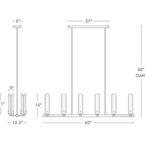 Palance Linear Chandelier 60" W-Vancei