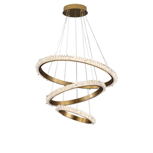 Primary Contemporary K9 Crystal Halo Ring Foyer Chandelier-Vancei