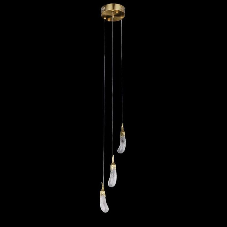 Primary Contemporary Rock Crystal Eggplant Pendant Chandelier-Vancei