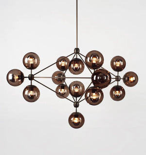 Modo Chandelier - 4 Sided, 15 Globes