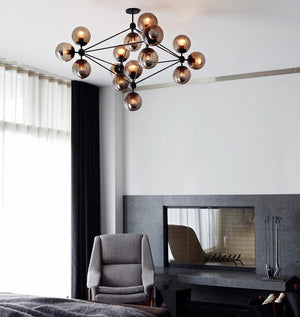 Modo Chandelier - 4 Sided, 15 Globes