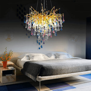 Doris Crystal Branch Chandelier 23.5"D Gold-Vancei