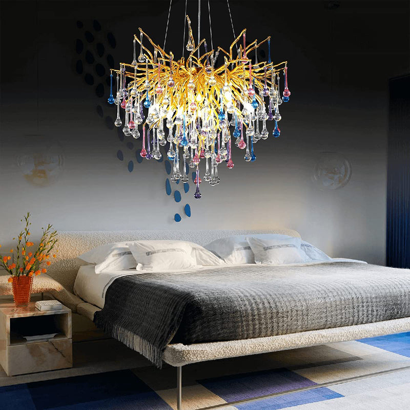 Doris Crystal Branch Chandelier 23.5"D Gold-Vancei