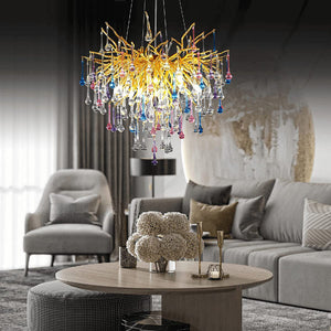 Doris Crystal Branch Chandelier 23.5"D Gold-Vancei