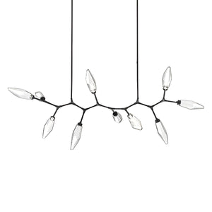 Rosy Crystal Modern Branch LED Linear Chandelier-Vancei